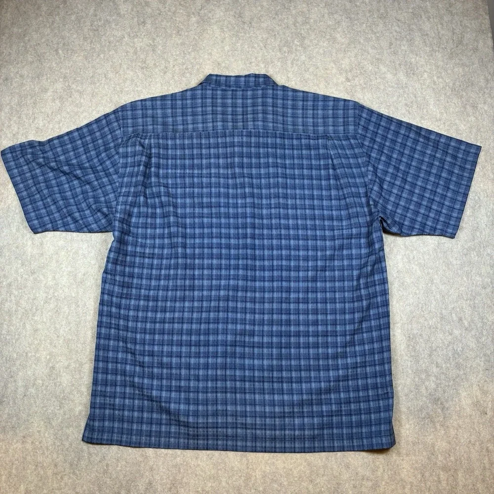 Tommy Bahama Men's L Blue Plaid Silk Button Up Shirt Resortwear Island Casual